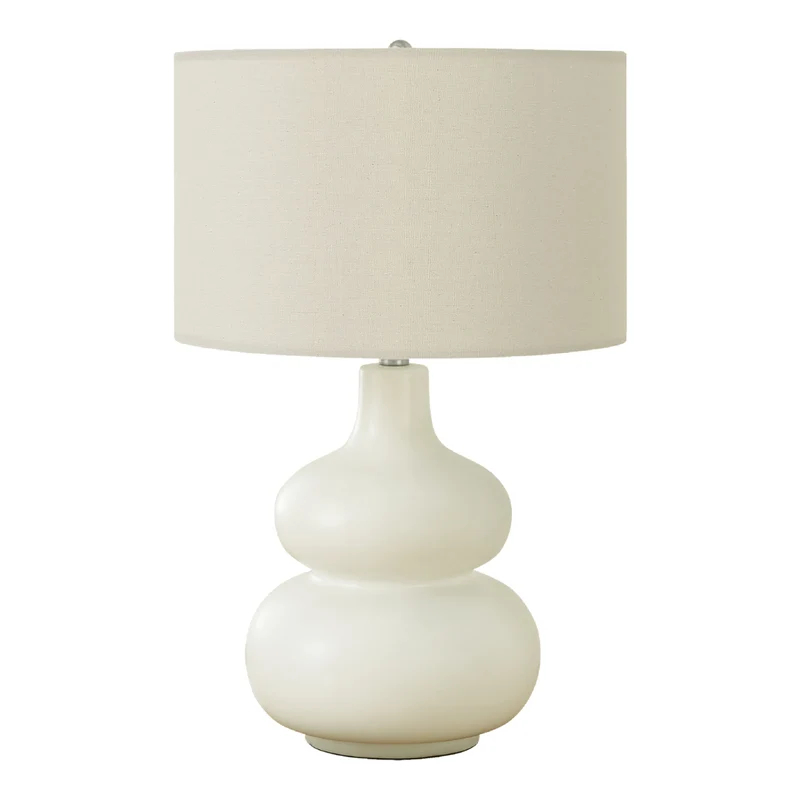 Lampe de table en céramique crème incurvée 25 po - I 9608