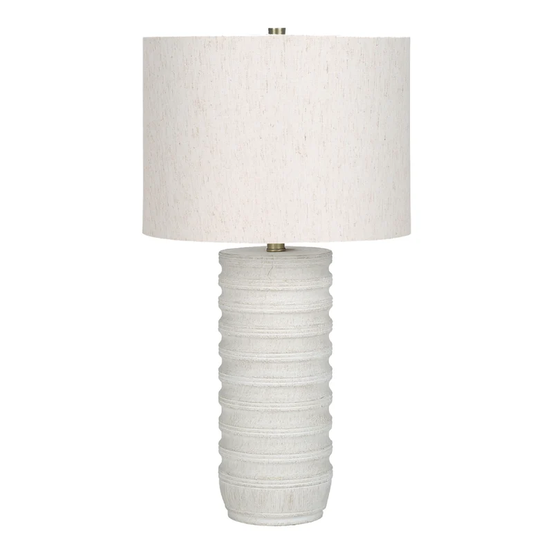 Lampe de table en polyrésine crème texturée 28 po - I 9706