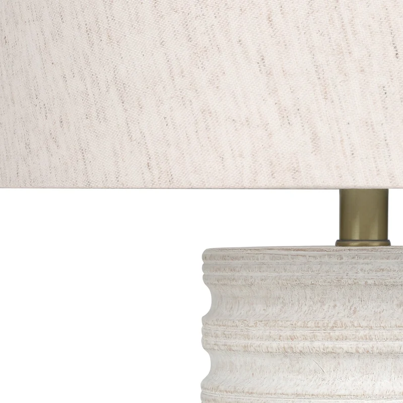 Lampe de table en polyrésine crème texturée 28 po - I 9706