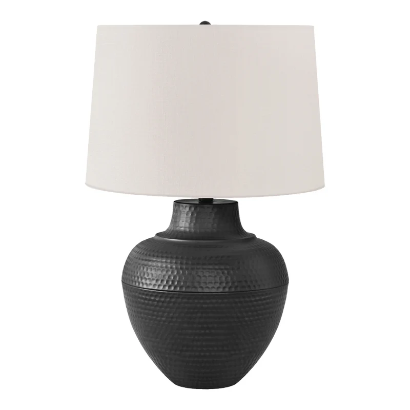 Lampe de table en métal noir texturé 26 po - I 9615