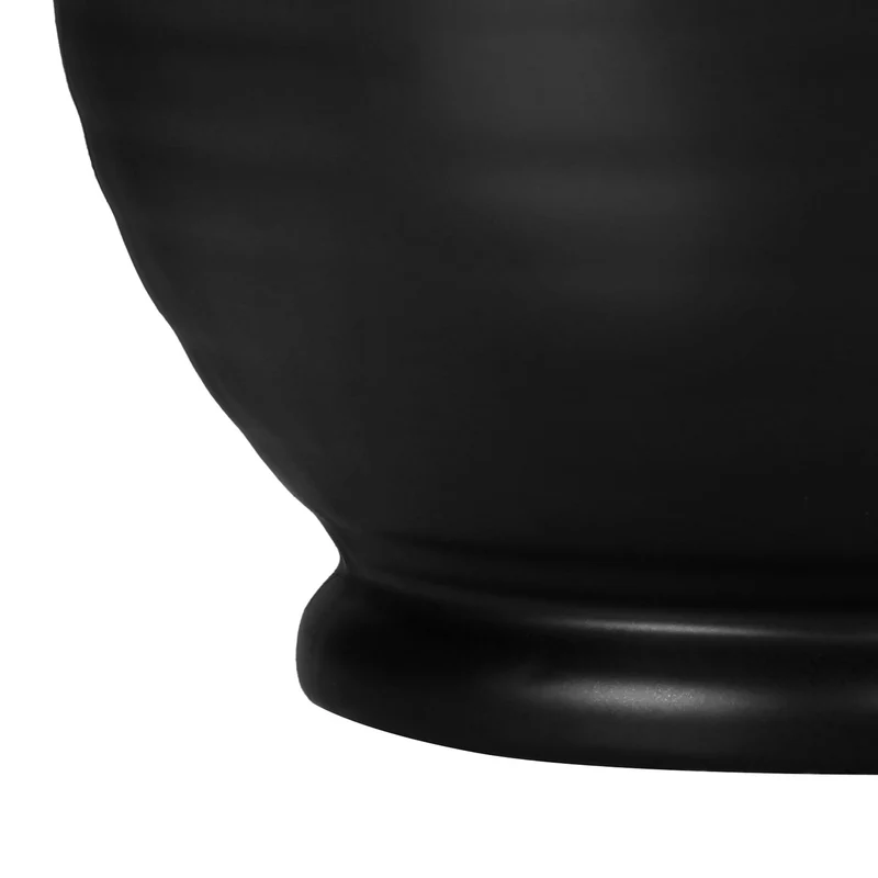 Lampe de table en céramique noire texturée 17 po - I 9739