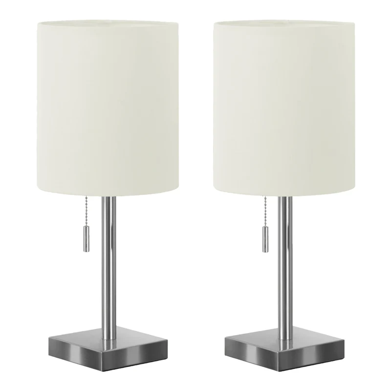 Ensemble de 2 lampes de table en métal avec port USB intégré 17 po - I 9649-9650
