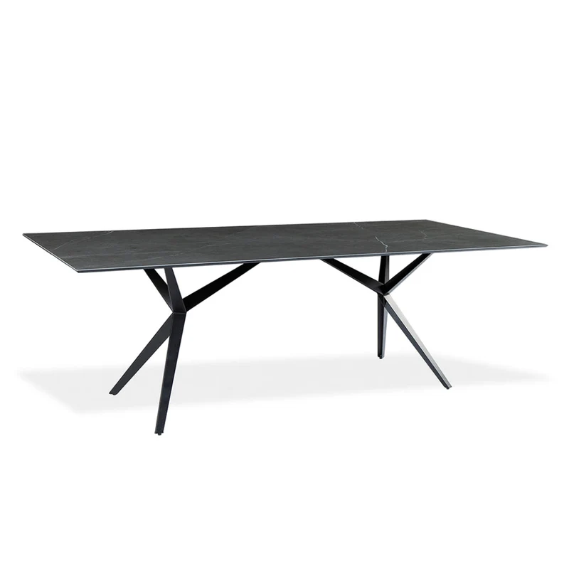 Table de salle à manger rectangulaire en céramique avec métal - Urby
