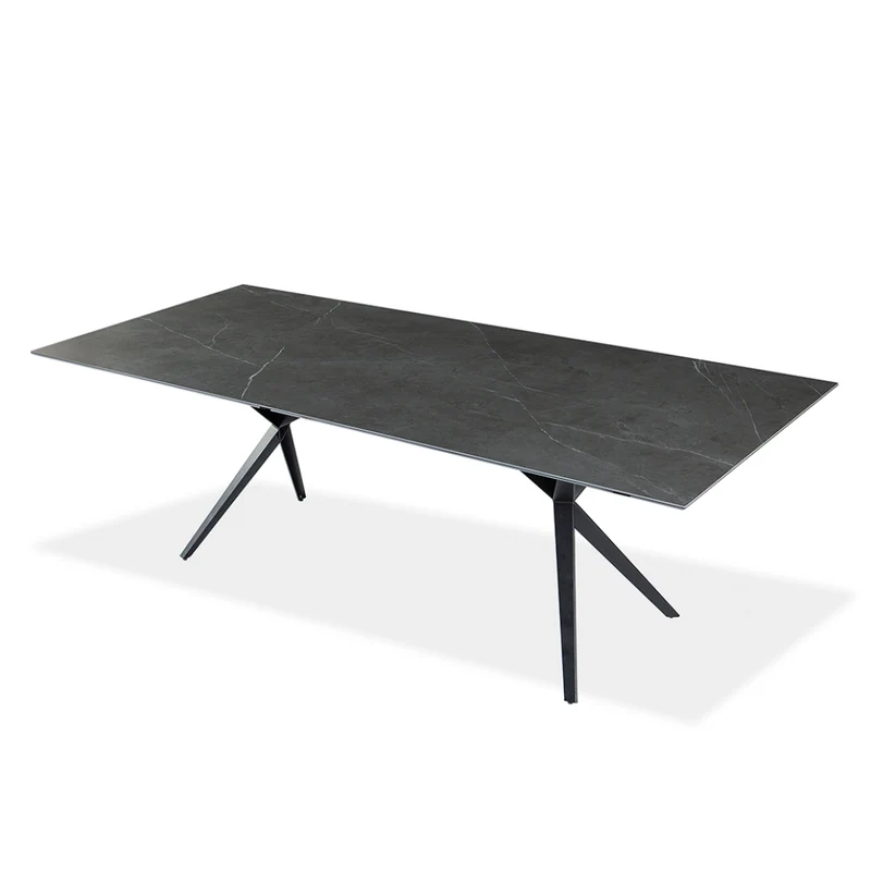 Table de salle à manger rectangulaire en céramique avec métal - Urby