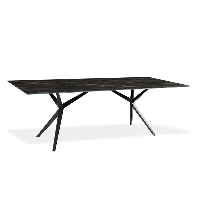 Table de salle à manger rectangulaire en céramique avec métal - Urby