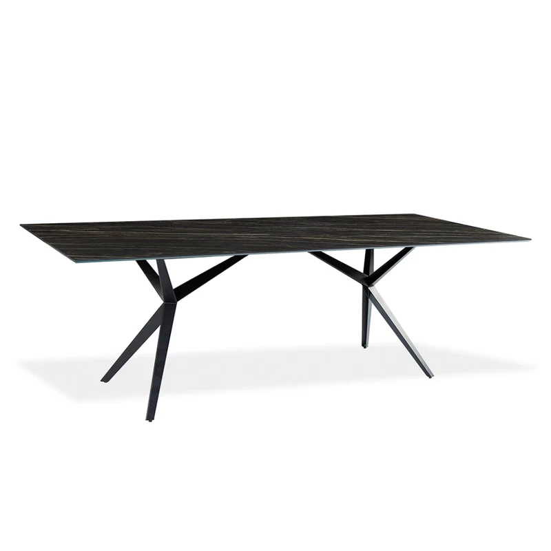 Table de salle à manger rectangulaire en céramique avec métal - Urby