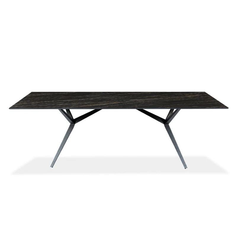 Table de salle à manger rectangulaire en céramique avec métal - Urby