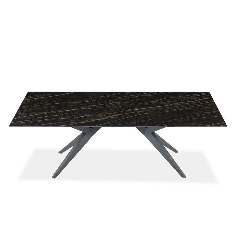 Table de salle à manger rectangulaire en céramique et métal - Jack