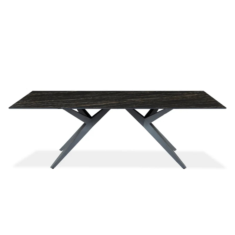 Table de salle à manger rectangulaire en céramique et métal - Jack