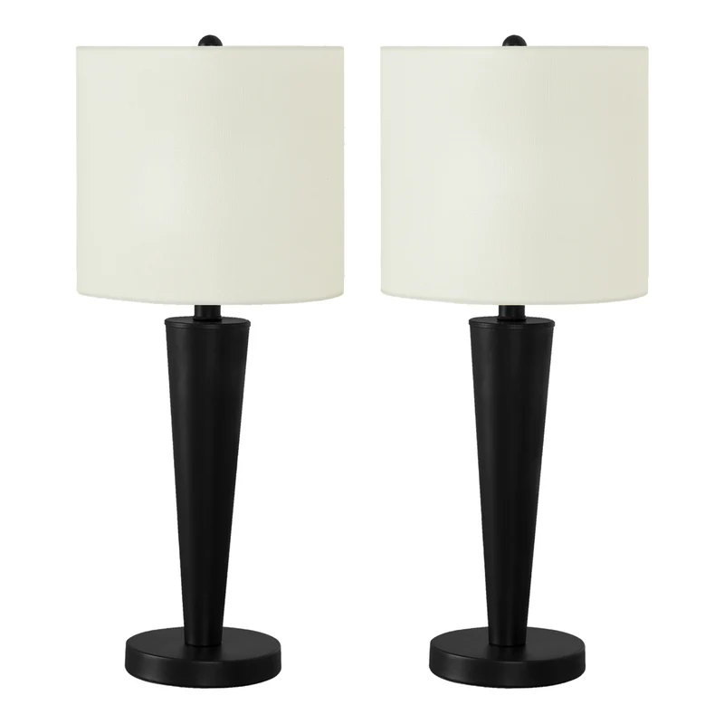 Ensemble de 2 lampes de table en métal avec port USB intégré 24 po - I 9642-9643