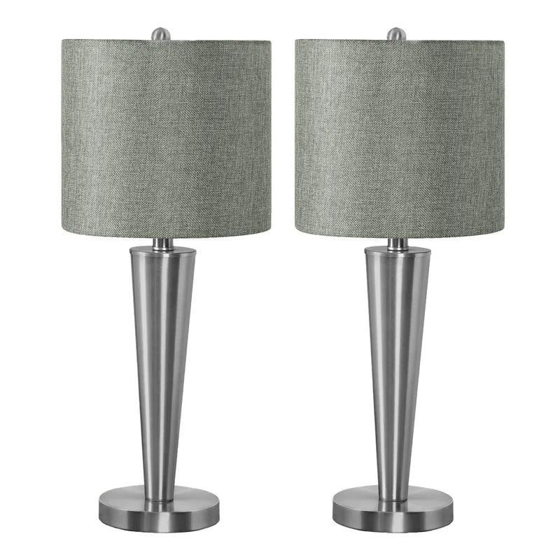 Ensemble de 2 lampes de table en métal avec port USB intégré 24 po - I 9642-9643