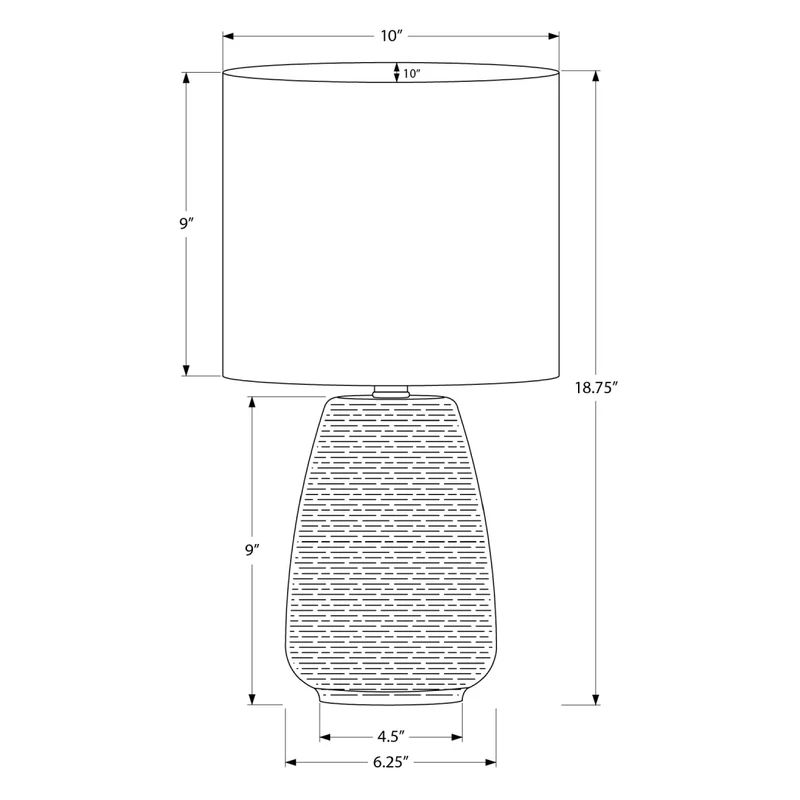 Lampe de table en céramique grise texturée 19 po - I 9633