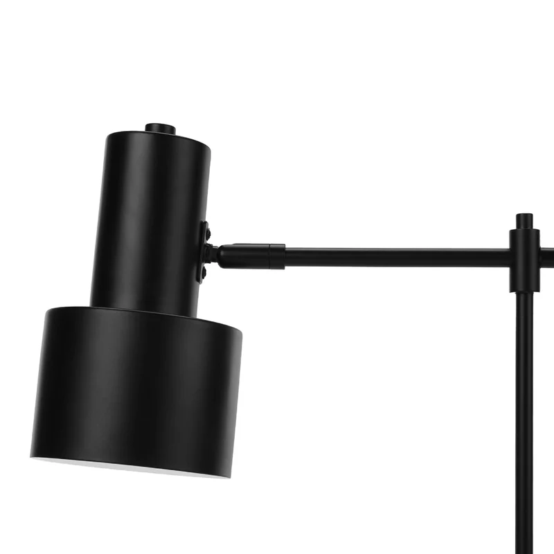 Lampe de table en métal noir avec port USB intégré 21 po - I 9647