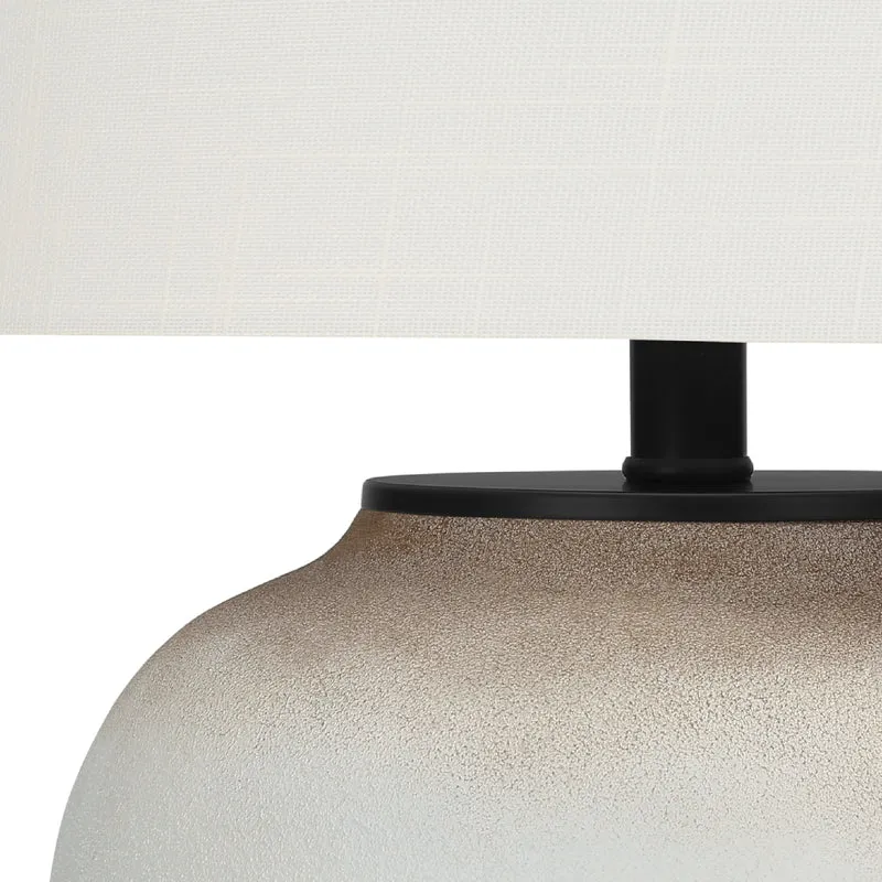 Lampe de table en céramique crème avec des nuances brunes 21 po - I 9722