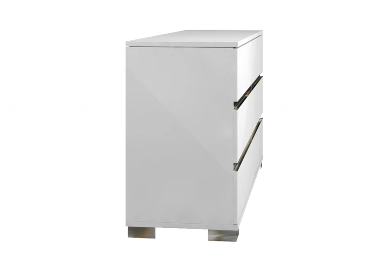 Commode double 6 tiroirs blanc laqué design - Dream