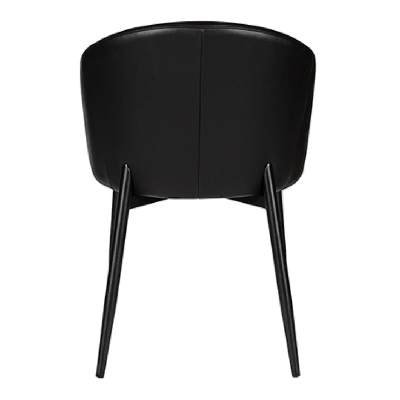 Chaise de salle à manger rembourrée en cuir avec accoudoirs - Emma