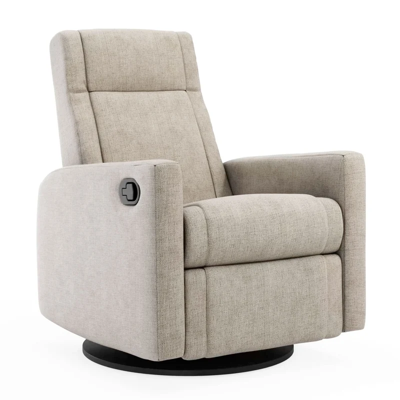 Fauteuil Berçant et Pivotant Nelly - Breather Driftwood / Noir