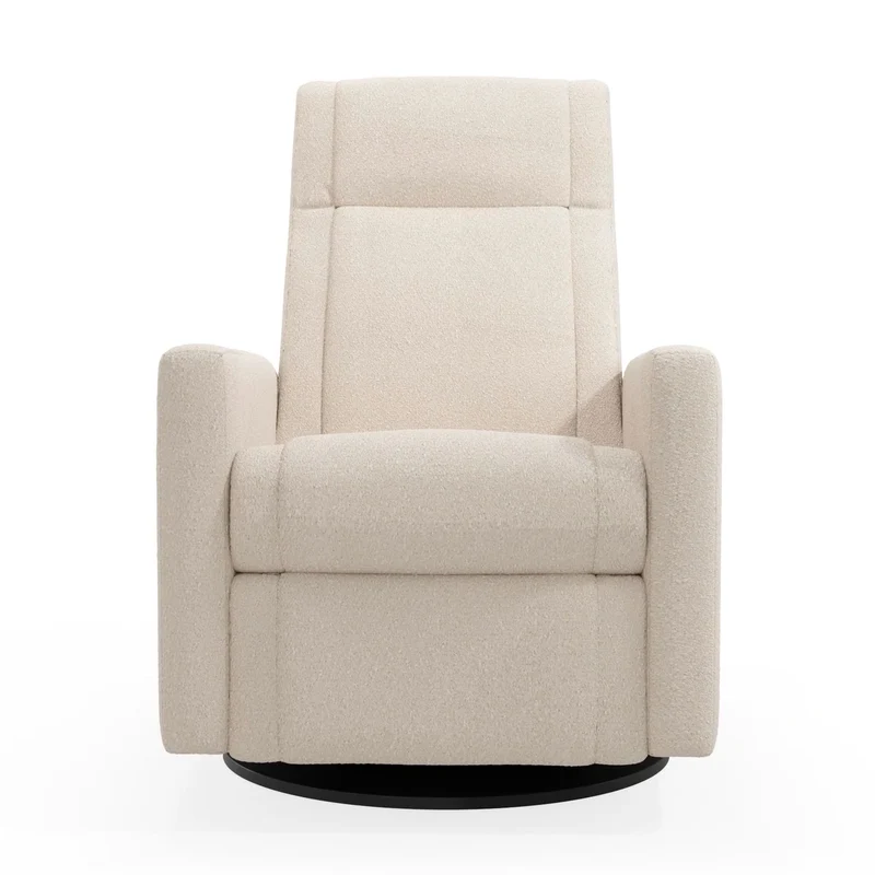 Fauteuil Berçant et Pivotant Nelly - Beyond Sheep Crème / Noir