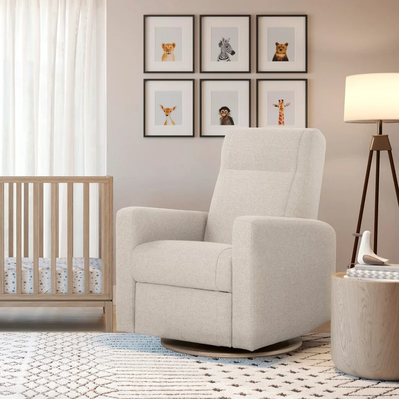 Fauteuil Berçant et Pivotant Nelly - Tissu Anti-tache Alta™ 10