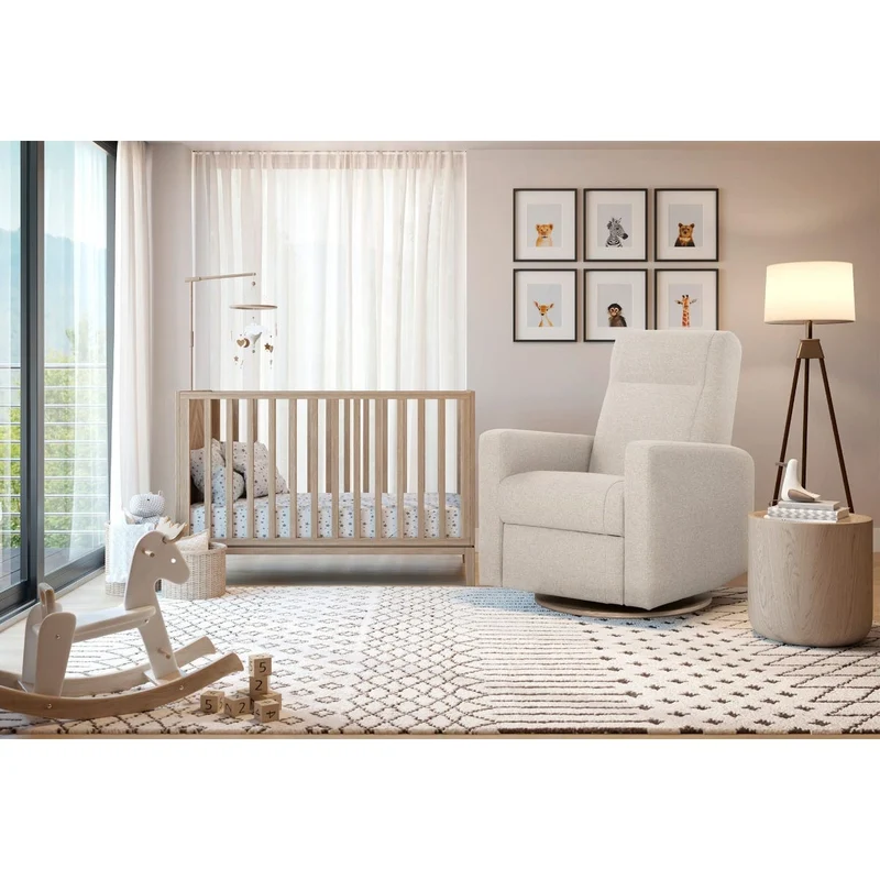 Fauteuil Berçant et Pivotant Nelly - Tissu Anti-tache Alta™ 10