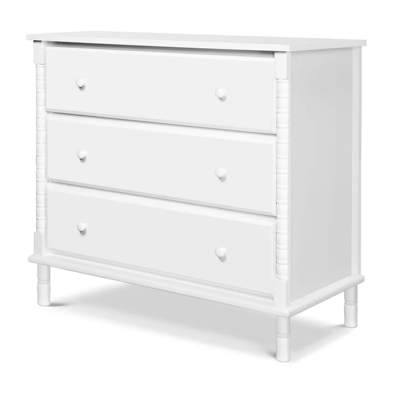 Commode 3 Tiroirs Jenny Lind Spindle - Blanc