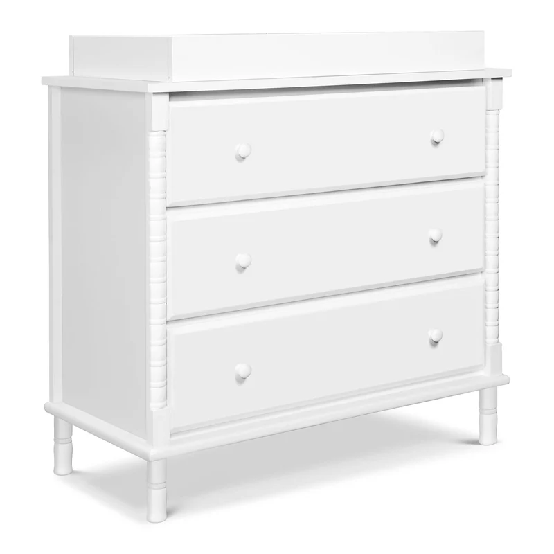 Commode 3 Tiroirs Jenny Lind Spindle - Blanc