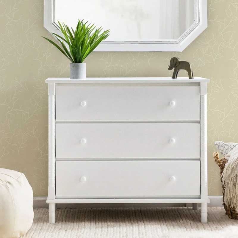 Commode 3 Tiroirs Jenny Lind Spindle - Blanc
