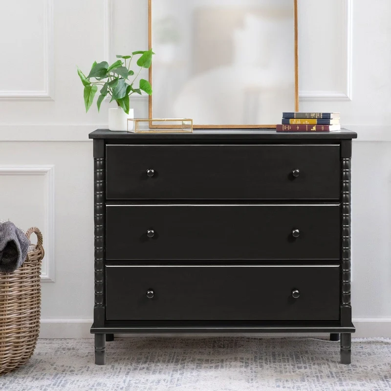 Commode 3 Tiroirs Jenny Lind Spindle - Ébène