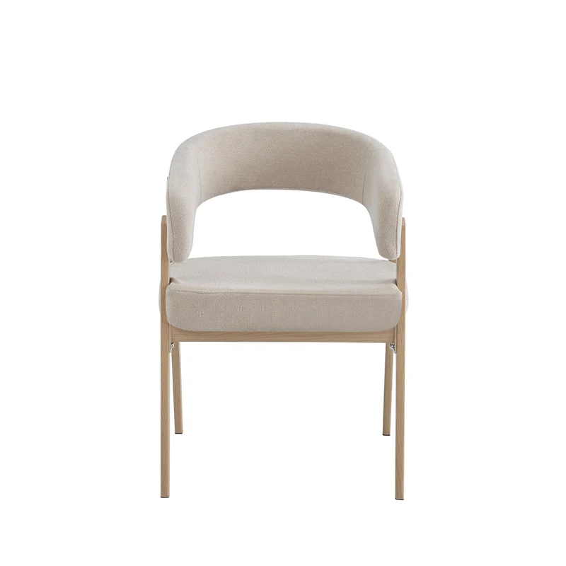 6 CHAISE ALICIA PIED EFFET CHENE ASSISES GRAIN MOKA