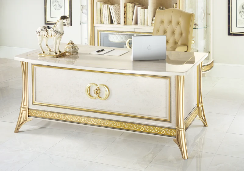 Ensemble bureau de direction classique beige et or - Melodia