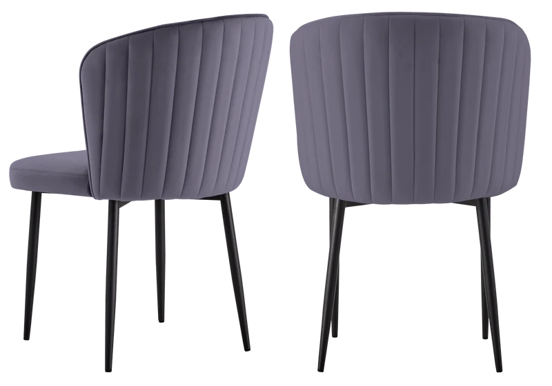Chaise de salle à manger design en velours anthracite - Diva x4