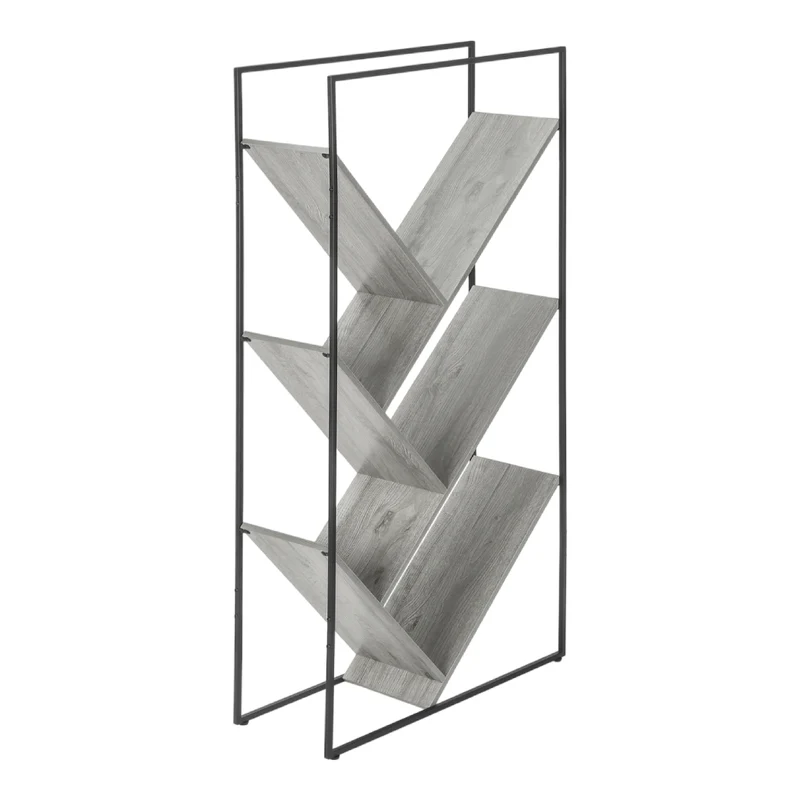 Étagère en métal noir avec 6 tablettes en MDF/stratifié - I 2200-2201-2202