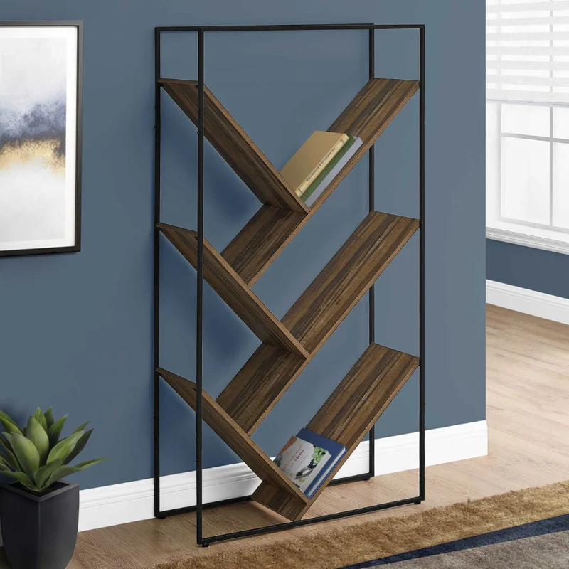 Étagère en métal noir avec 6 tablettes en MDF/stratifié - I 2200-2201-2202