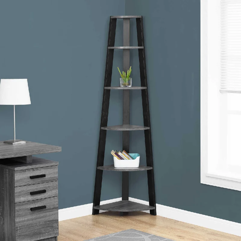 Étagère de coin en MDF/stratifié avec 5 tablettes - I 2495-2496-2497-2499-2750