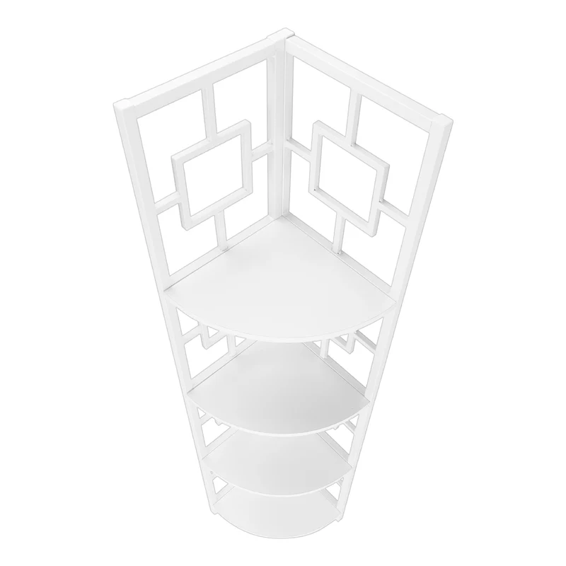 Étagère de coin en métal avec 4 tablettes en MDF/stratifié - I 3610-3611-3612-3613