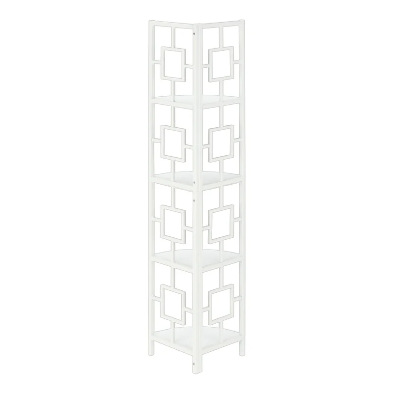 Étagère de coin en métal avec 4 tablettes en MDF/stratifié - I 3610-3611-3612-3613