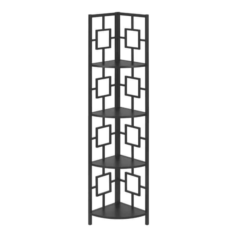 Étagère de coin en métal avec 4 tablettes en MDF/stratifié - I 3610-3611-3612-3613