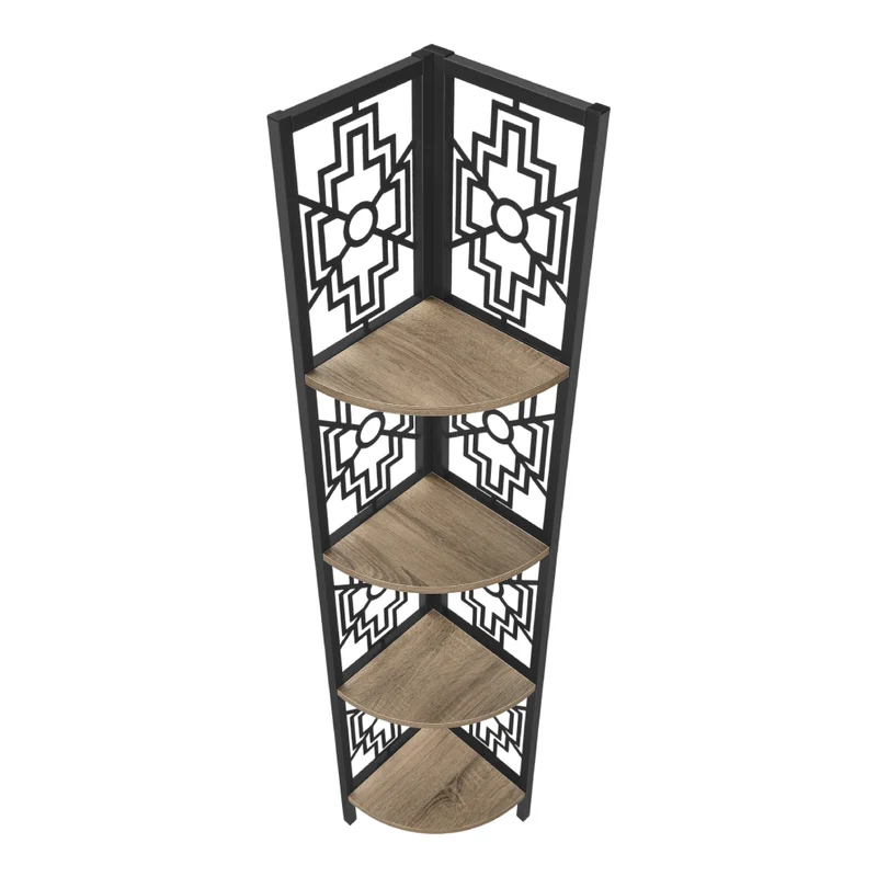 Étagère de coin en métal avec 4 tablettes en MDF/stratifié - I 3621-3622-3623