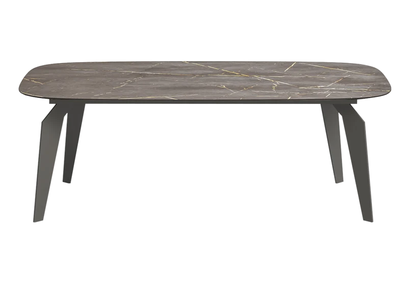 Table basse ovale marbre doré - Hexagon