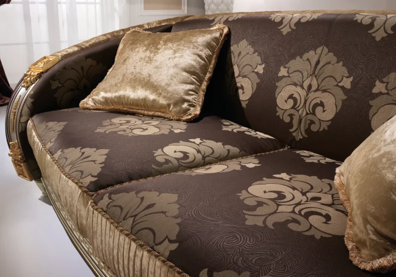 Fauteuil baroque italien marron et doré - Liberty