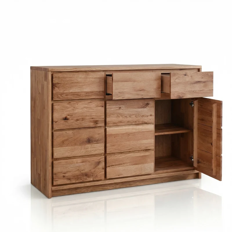 Buffet commode en bois massif de chêne Oregon 3.3 - NordicStory