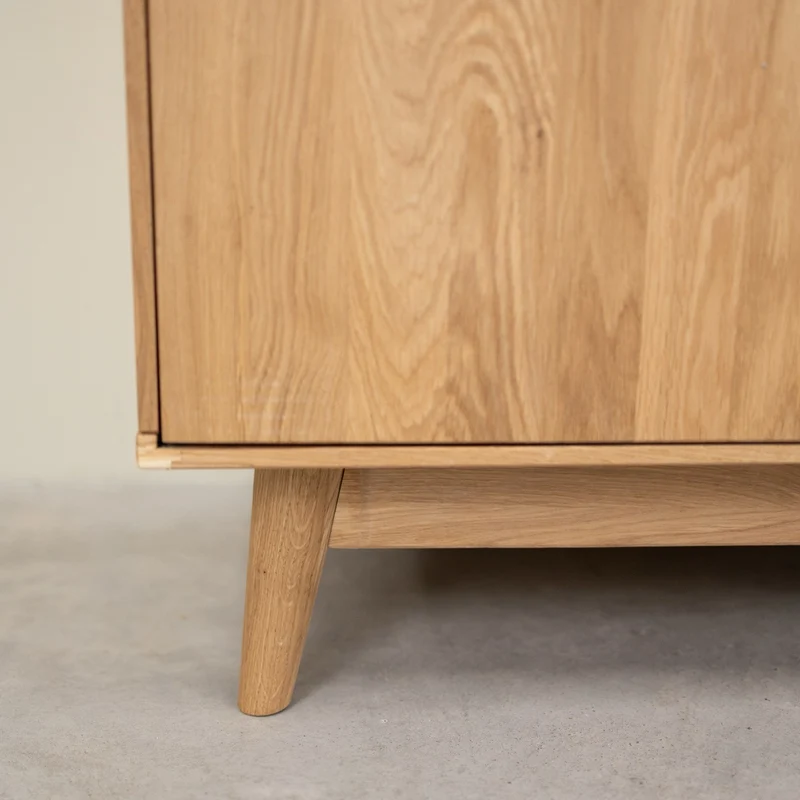 Buffet vitrine en bois massif de chêne Escandi Atelier 3 - NordicStory
