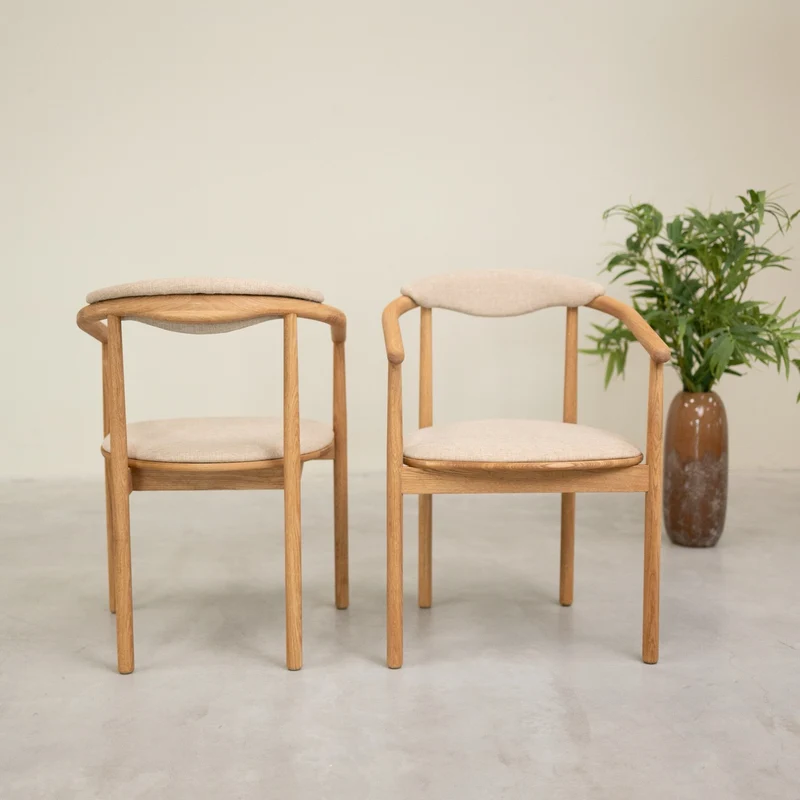 Chaise en bois massif de chêne Lord, revêtement - Lot de 2 ou 4 chaises - NordicStory