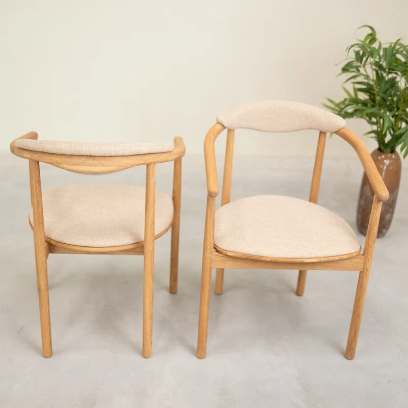 Chaise en bois massif de chêne Lord, revêtement - Lot de 2 ou 4 chaises - NordicStory