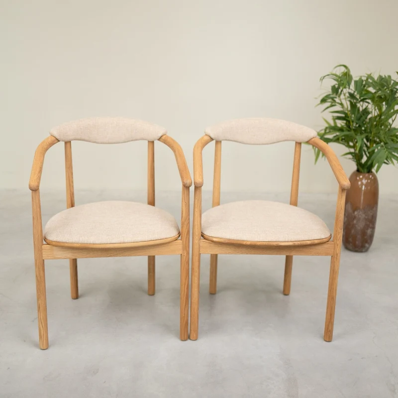Chaise en bois massif de chêne Lord, revêtement - Lot de 2 ou 4 chaises - NordicStory