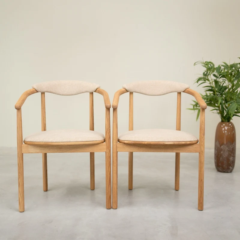 Chaise en bois massif de chêne Lord, revêtement - Lot de 2 ou 4 chaises - NordicStory