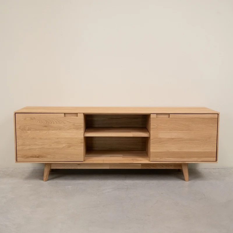 Meuble TV en bois massif de chêne Escandi Atelier - NordicStory