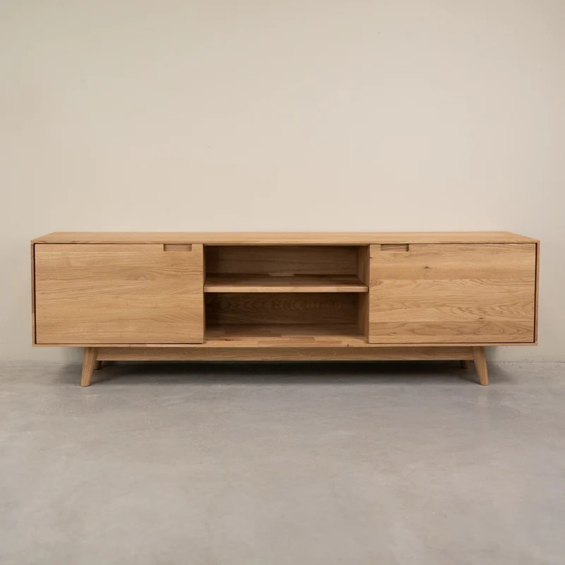 Meuble TV en bois massif de chêne Escandi Atelier - NordicStory