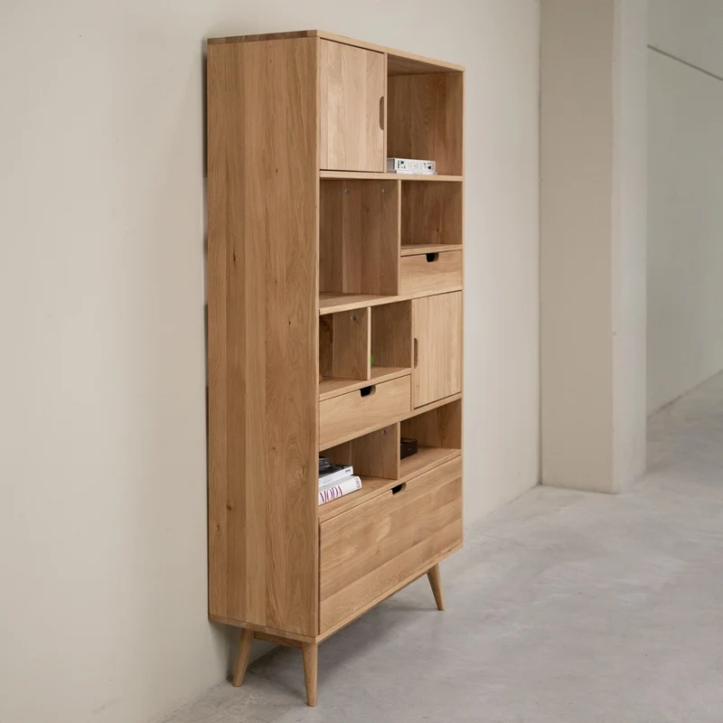 Bibliothèque en bois massif de chêne Escandi Atelier 3 - NordicStory