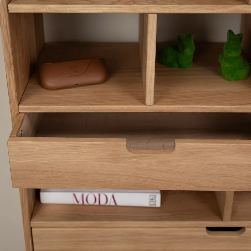 Bibliothèque en bois massif de chêne Escandi Atelier 3 - NordicStory